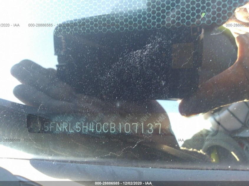 HONDA ODYSSEY 5FNRL5H40CB107137