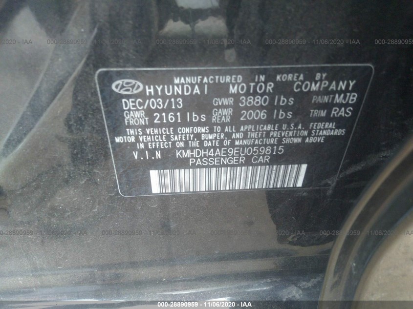 HYUNDAI ELANTRA KMHDH4AE9EU059815