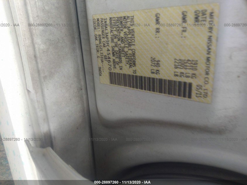 NISSAN ALTIMA 1N4AL3AP3FC454670