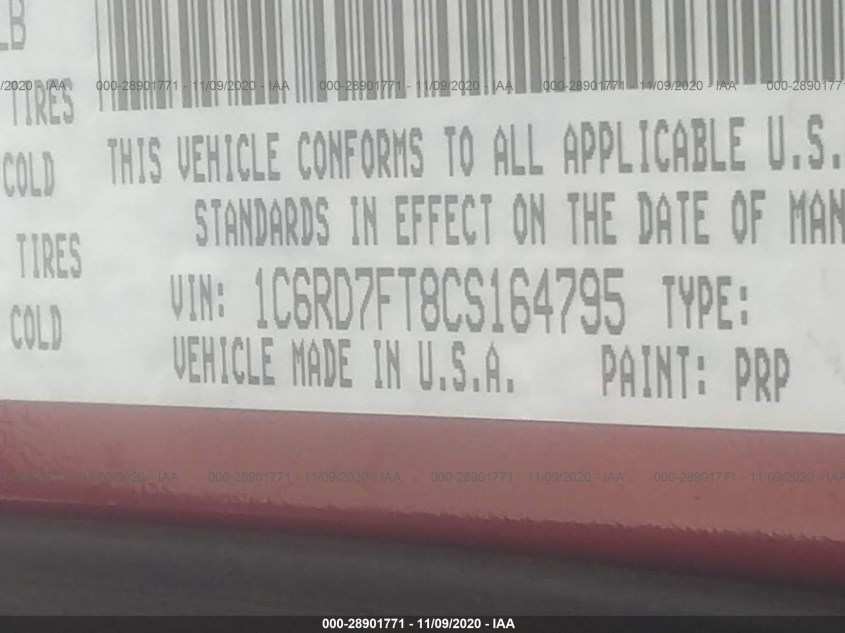 RAM 1500 1C6RD7FT8CS164795