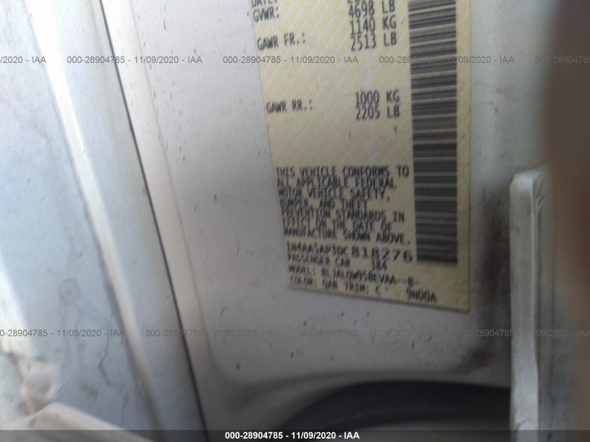 NISSAN MAXIMA 1N4AA5AP3DC818276