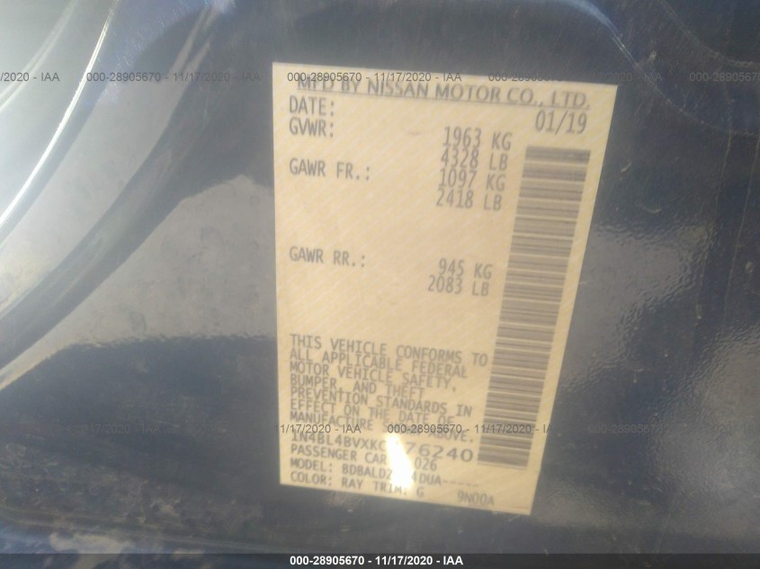 NISSAN ALTIMA 1N4BL4BVXKC176240
