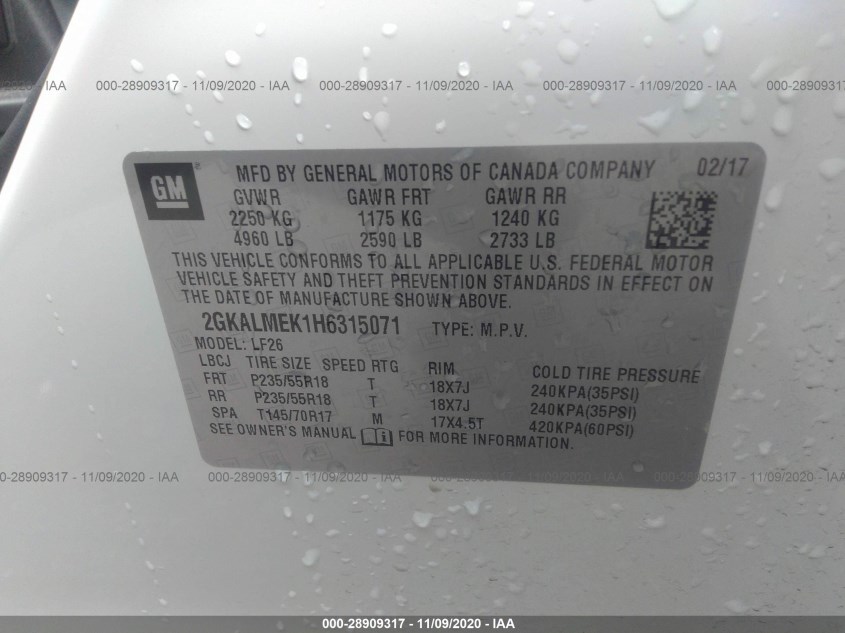 GMC TERRAIN 2GKALMEK1H6315071