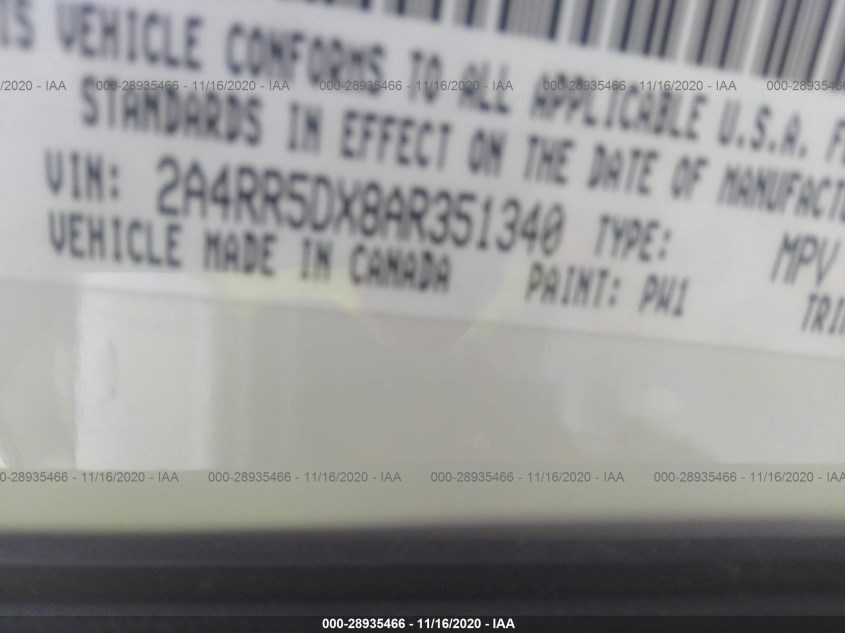 CHRYSLER TOWN & COUNTRY 2A4RR5DX8AR351340