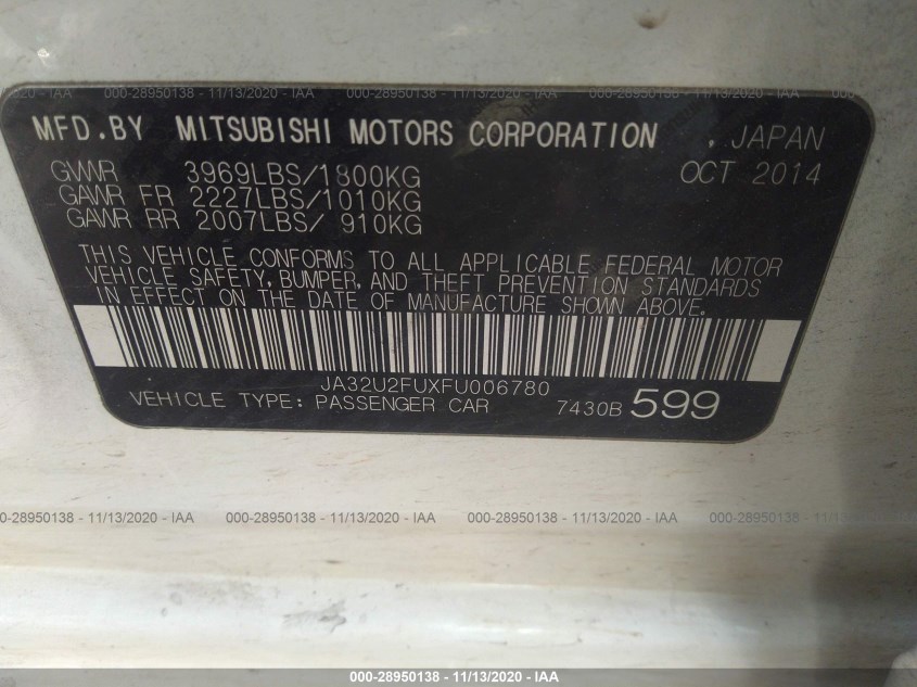 MITSUBISHI LANCER JA32U2FUXFU006780
