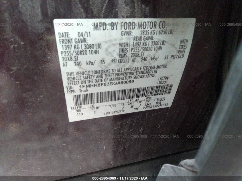 FORD EXPLORER 1FMHK8F83BGA60059