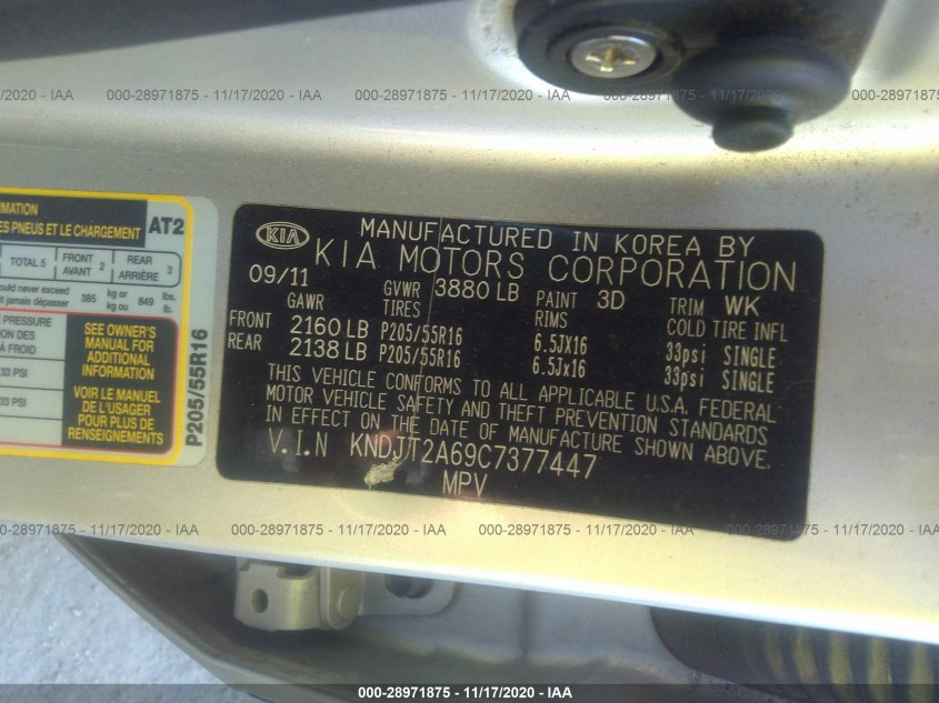 KIA SOUL KNDJT2A69C7377447