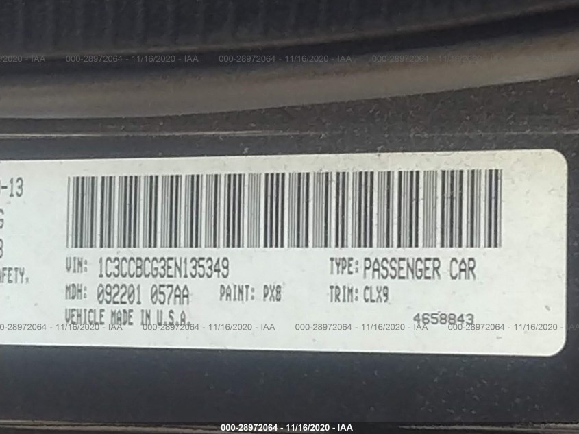 CHRYSLER 200 1C3CCBCG3EN135349