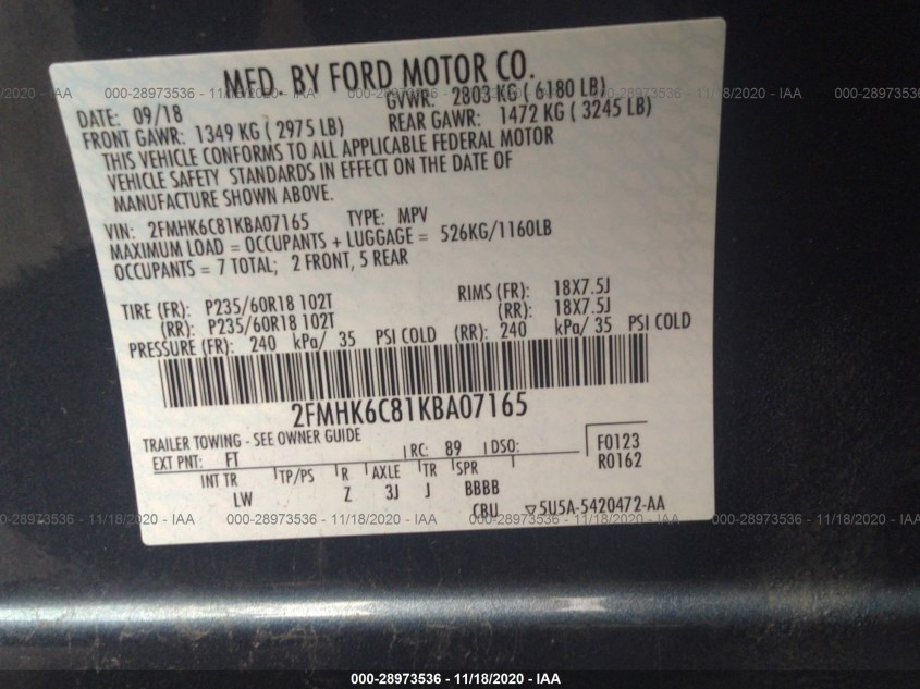 FORD FLEX 2FMHK6C81KBA07165