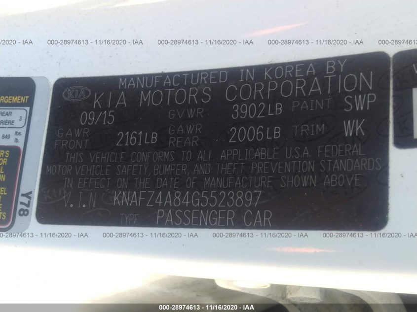 KIA FORTE KNAFZ4A84G5523897