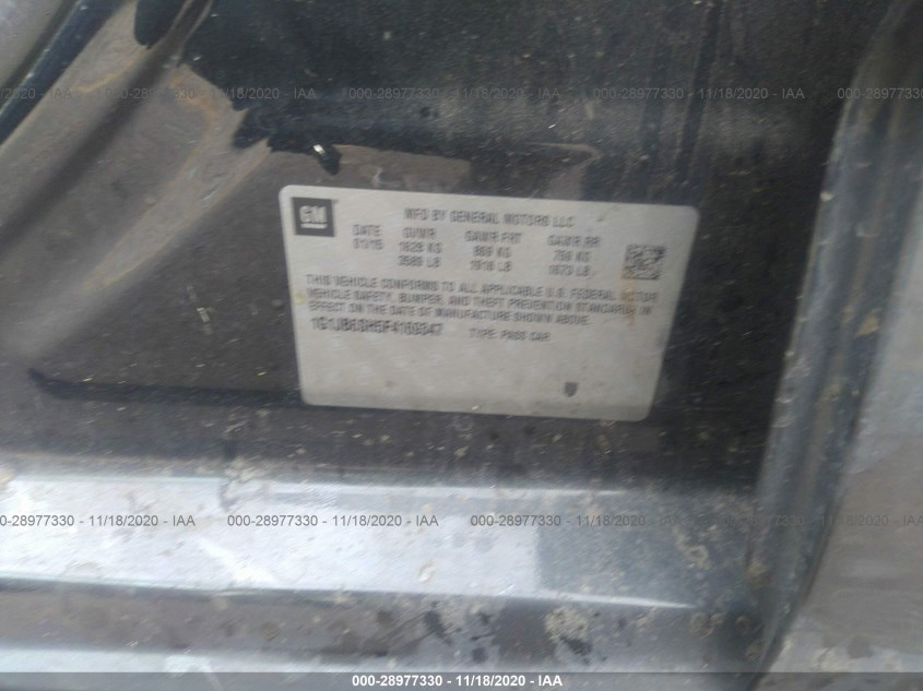 CHEVROLET SONIC 1G1JB6SH5F4169347