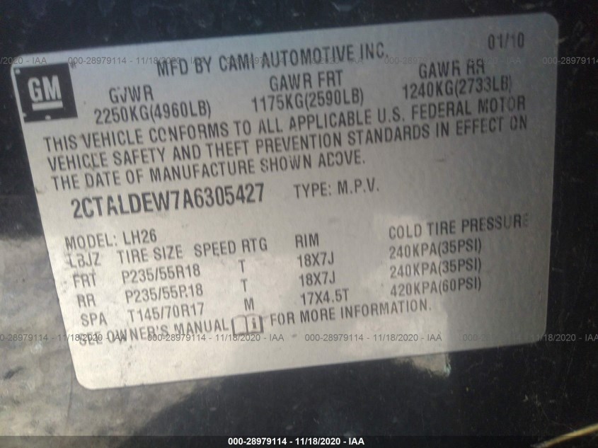 GMC TERRAIN 2CTALDEW7A6305427