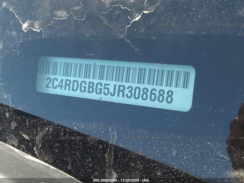 DODGE GRAND CARAVAN 2C4RDGBG5JR308688