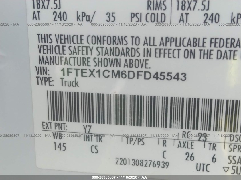 FORD F-150 1FTEX1CM6DFD45543