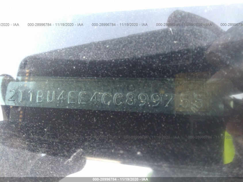 TOYOTA COROLLA 2T1BU4EE4CC899755