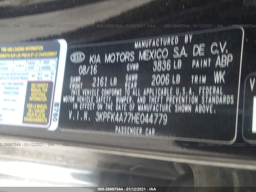 KIA FORTE 3KPFK4A77HE044779