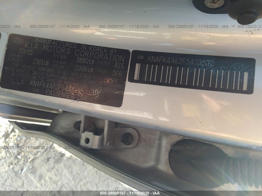 KIA FORTE KNAFK4A62F5433522