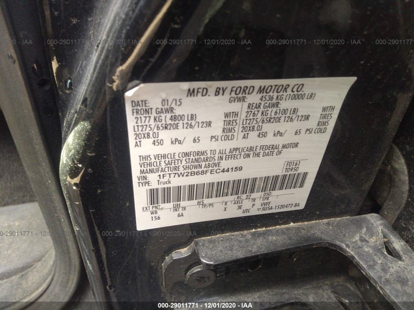 FORD SUPER DUTY F-250 SRW 1FT7W2B68FEC44159