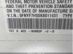 HONDA PASSPORT 5FNYF7H55KB011431