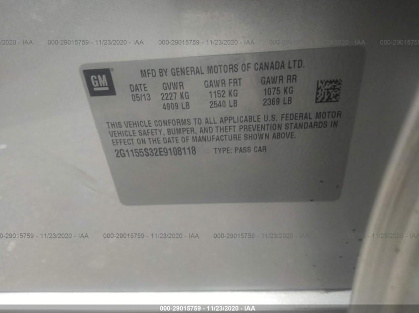 CHEVROLET IMPALA 2G1155S32E9108118