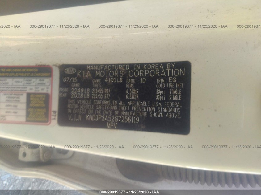 KIA SOUL KNDJP3A52G7256119