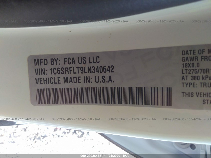 RAM 1500 1C6SRFLT9LN340642