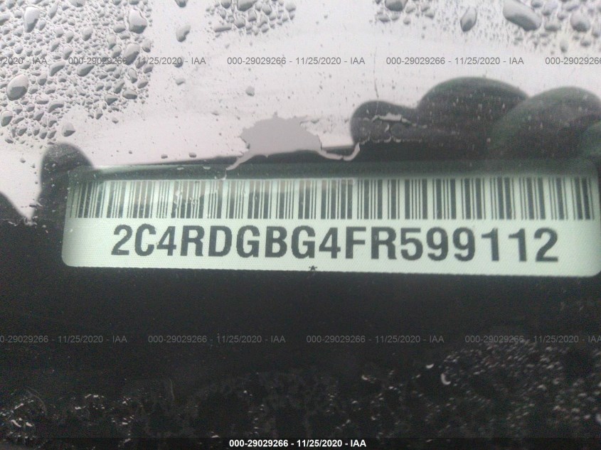 DODGE GRAND CARAVAN 2C4RDGBG4FR599112
