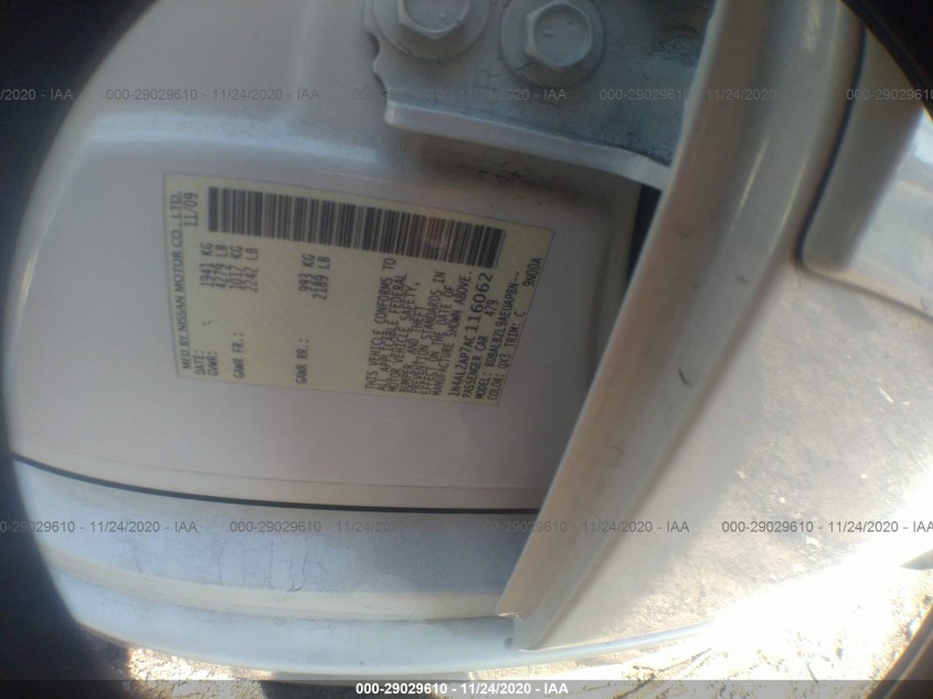NISSAN ALTIMA 1N4AL2AP7AC116062