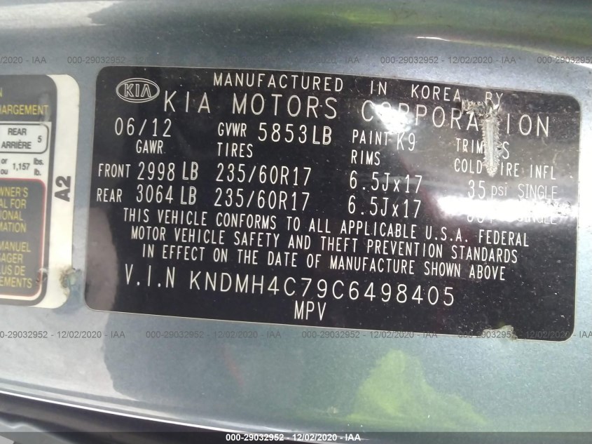 KIA SEDONA KNDMH4C79C6498405