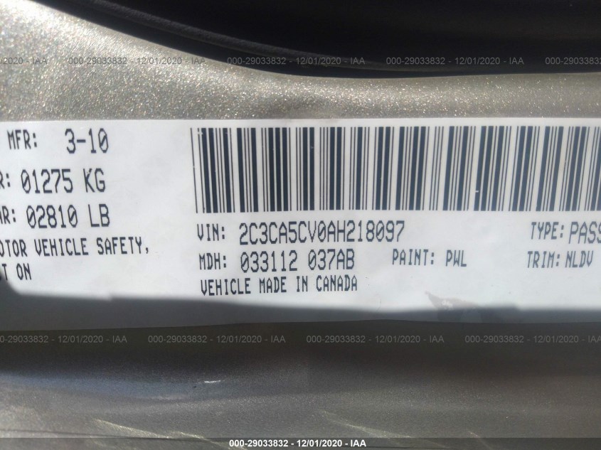 CHRYSLER 300 2C3CA5CV0AH218097