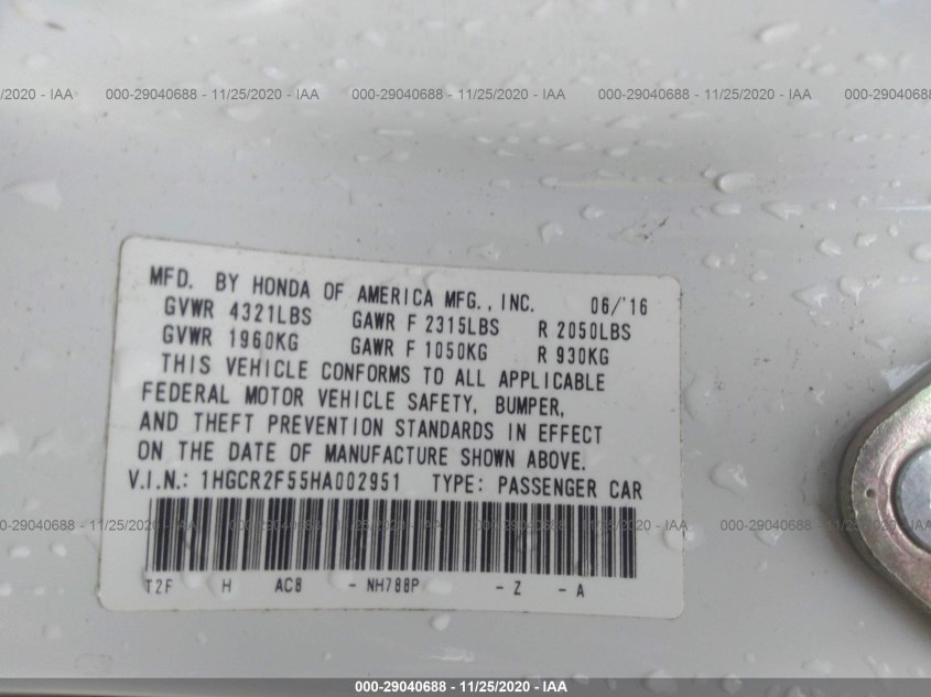 HONDA ACCORD SEDAN 1HGCR2F55HA002951