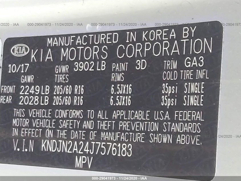 KIA SOUL KNDJN2A24J7576183