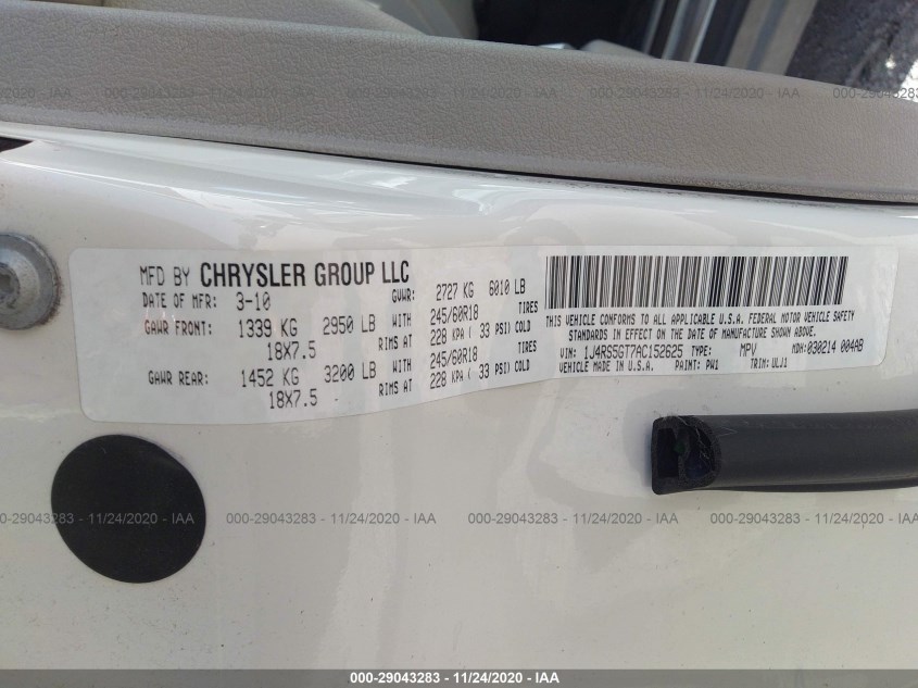 JEEP GRAND CHEROKEE 1J4RS5GT7AC152625