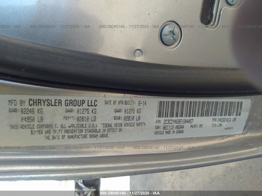 DODGE CHALLENGER 2C3CDYAG9EH304057