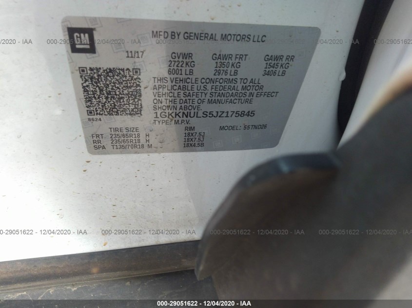 GMC ACADIA 1GKKNULS5JZ175845