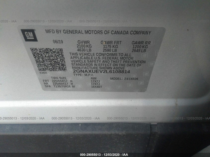 CHEVROLET EQUINOX 2GNAXUEV2L6108814