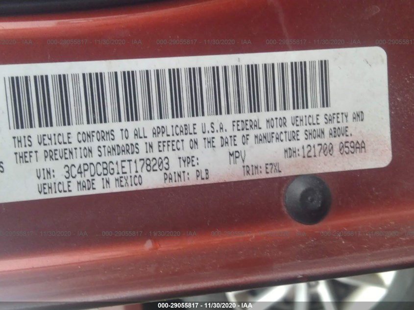DODGE JOURNEY 3C4PDCBG1ET178203