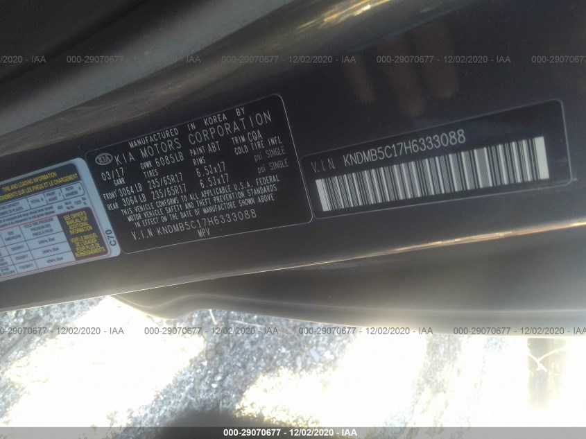 KIA SEDONA KNDMB5C17H6333088