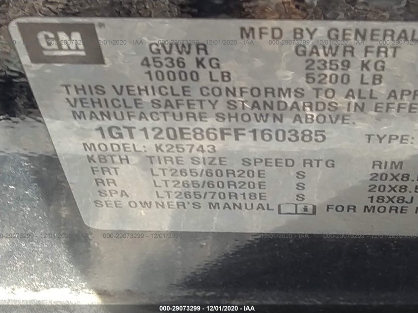 GMC SIERRA 2500HD 1GT120E86FF160385