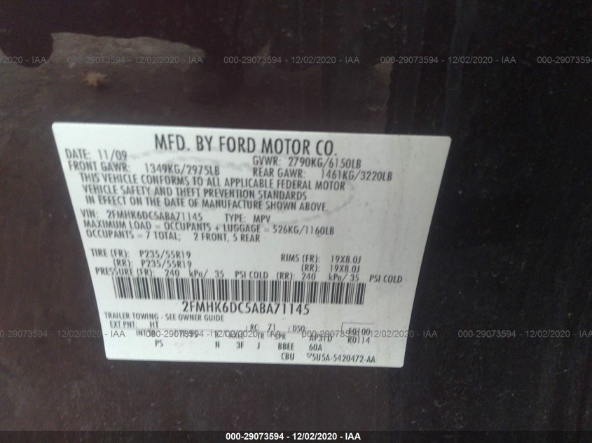 FORD FLEX 2FMHK6DC5ABA71145