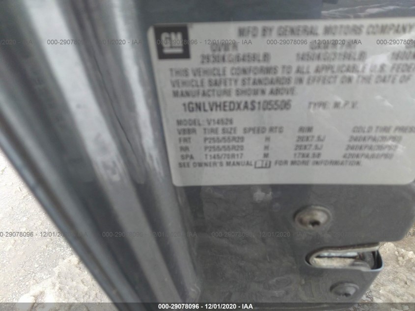 CHEVROLET TRAVERSE 1GNLVHEDXAS105506