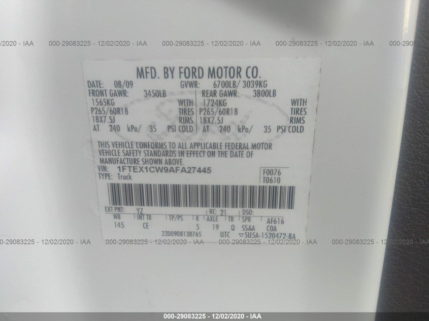 FORD F-150 1FTEX1CW9AFA27445