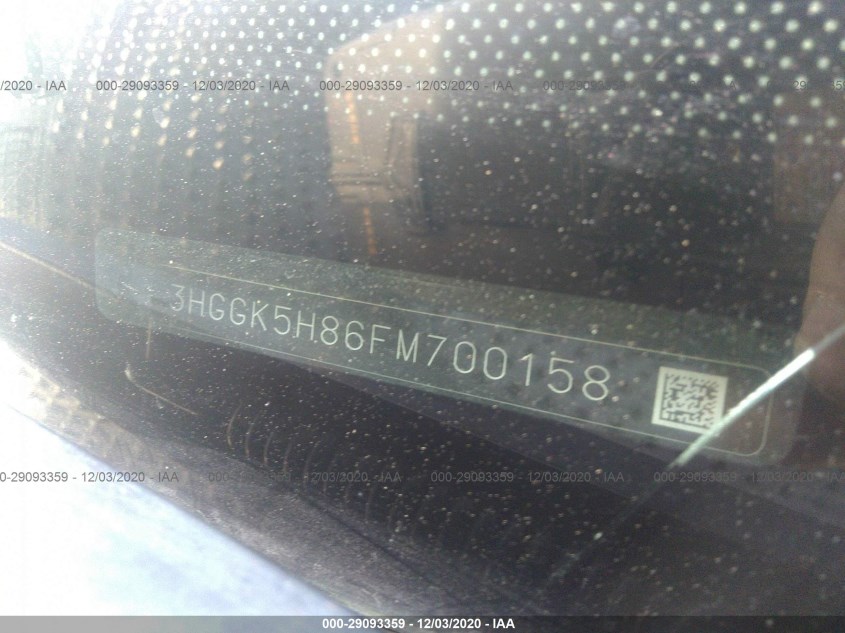 HONDA FIT 3HGGK5H86FM700158