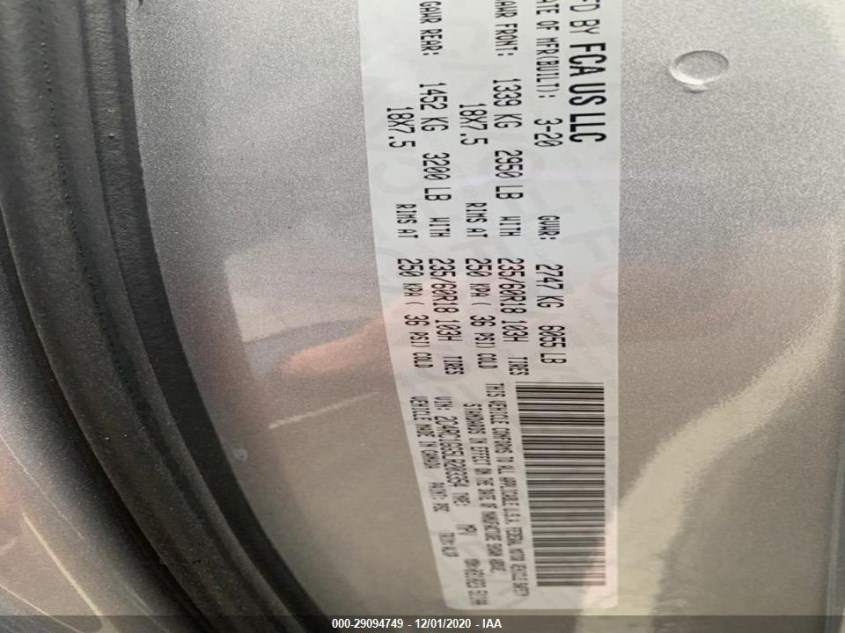 CHRYSLER PACIFICA 2C4RC1GG5LR203354