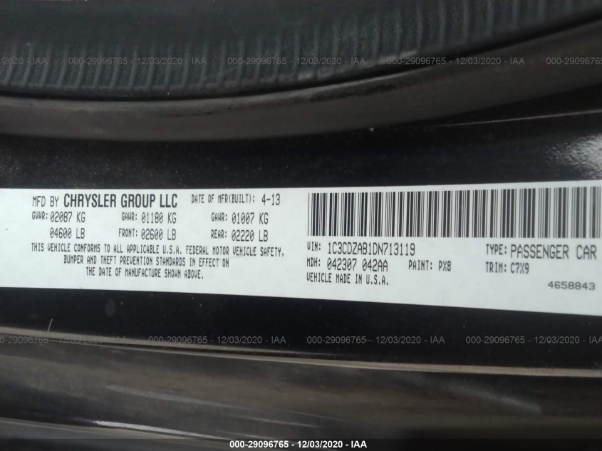 DODGE AVENGER 1C3CDZAB1DN713119