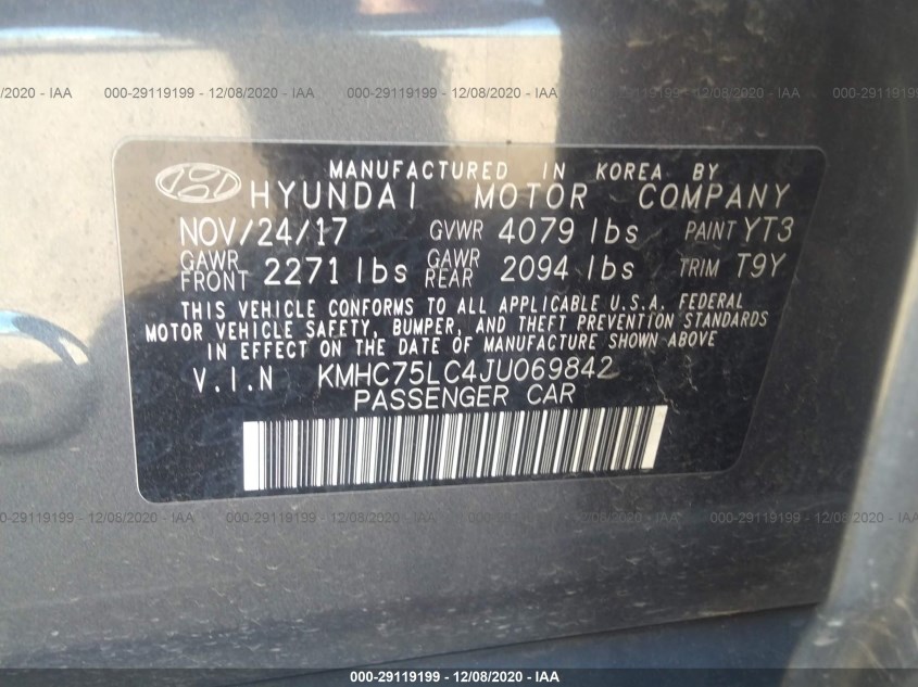 HYUNDAI IONIQ HYBRID KMHC75LC4JU069842
