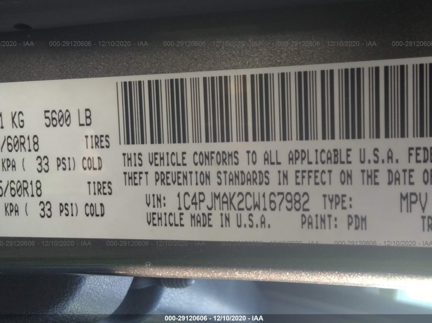 JEEP LIBERTY 1C4PJMAK2CW167982