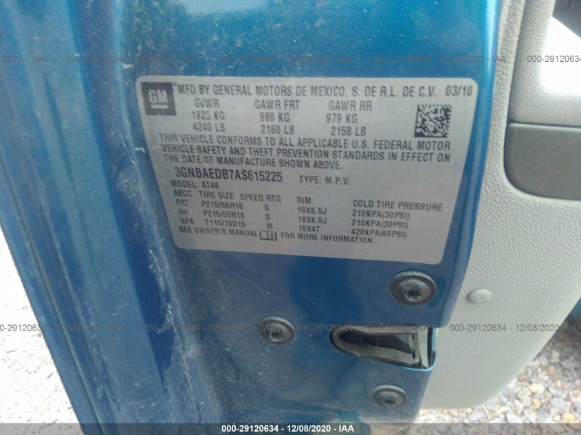 CHEVROLET HHR 3GNBAEDB7AS615225