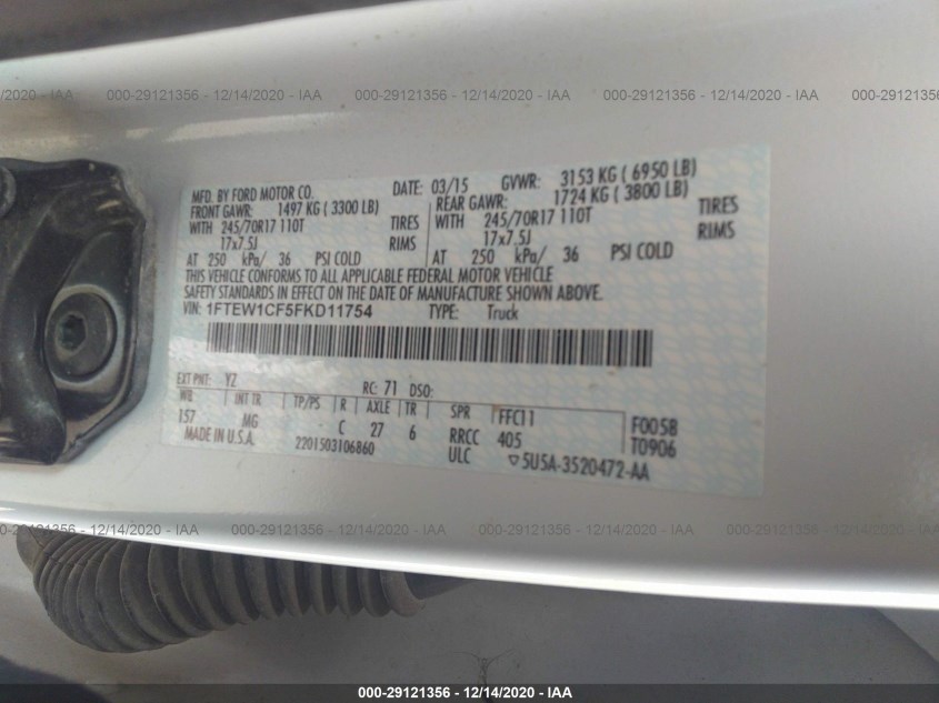 FORD F-150 1FTEW1CF5FKD11754