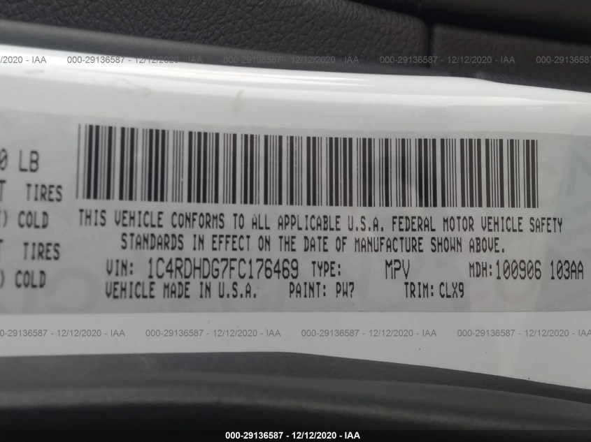 DODGE DURANGO 1C4RDHDG7FC176469